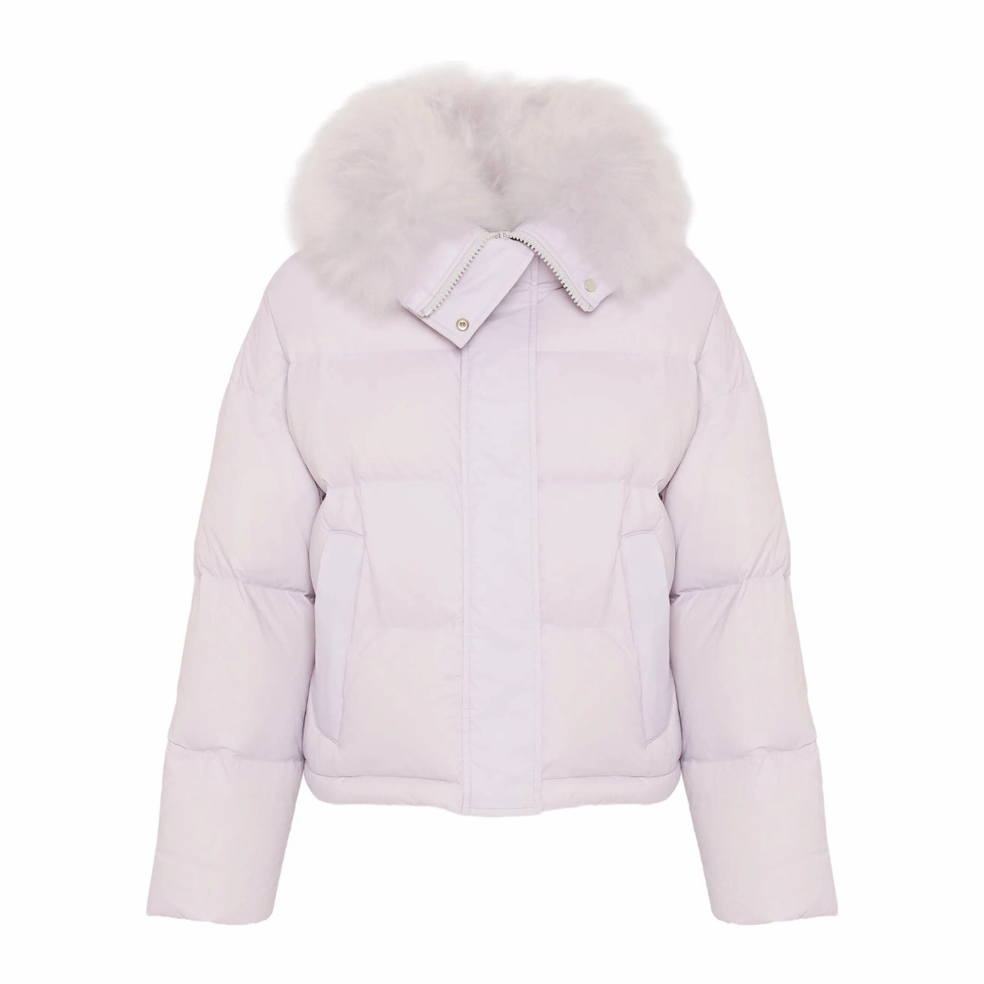 Lilac Short Down Jacket Insulated Warmth AntiStaticFinish