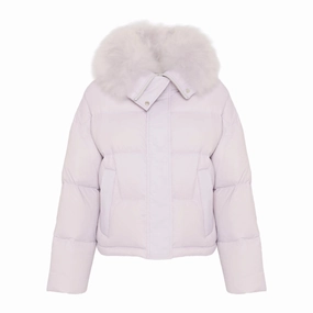 Lilac Short Down Jacket Insulated Warmth AntiStaticFinish