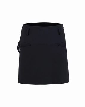 High waist ball pocket H-line skirt - Black Reinforced Hemline
