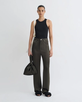 Tita - Slip Satin Pants - Dark Green Comfy Look Minimalist Look