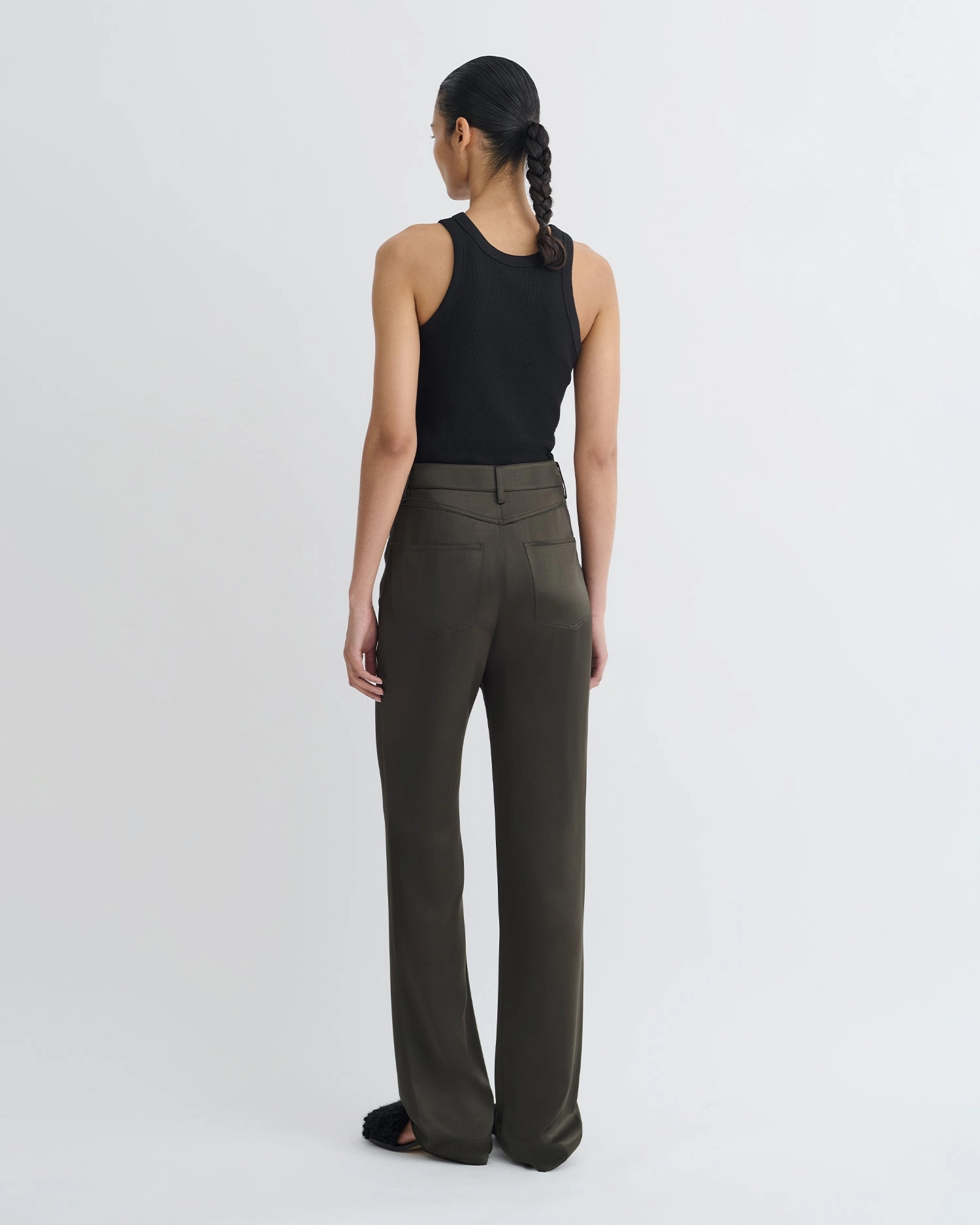 Timeless Comfort Wear Tita - Slip Satin Pants - Dark Green