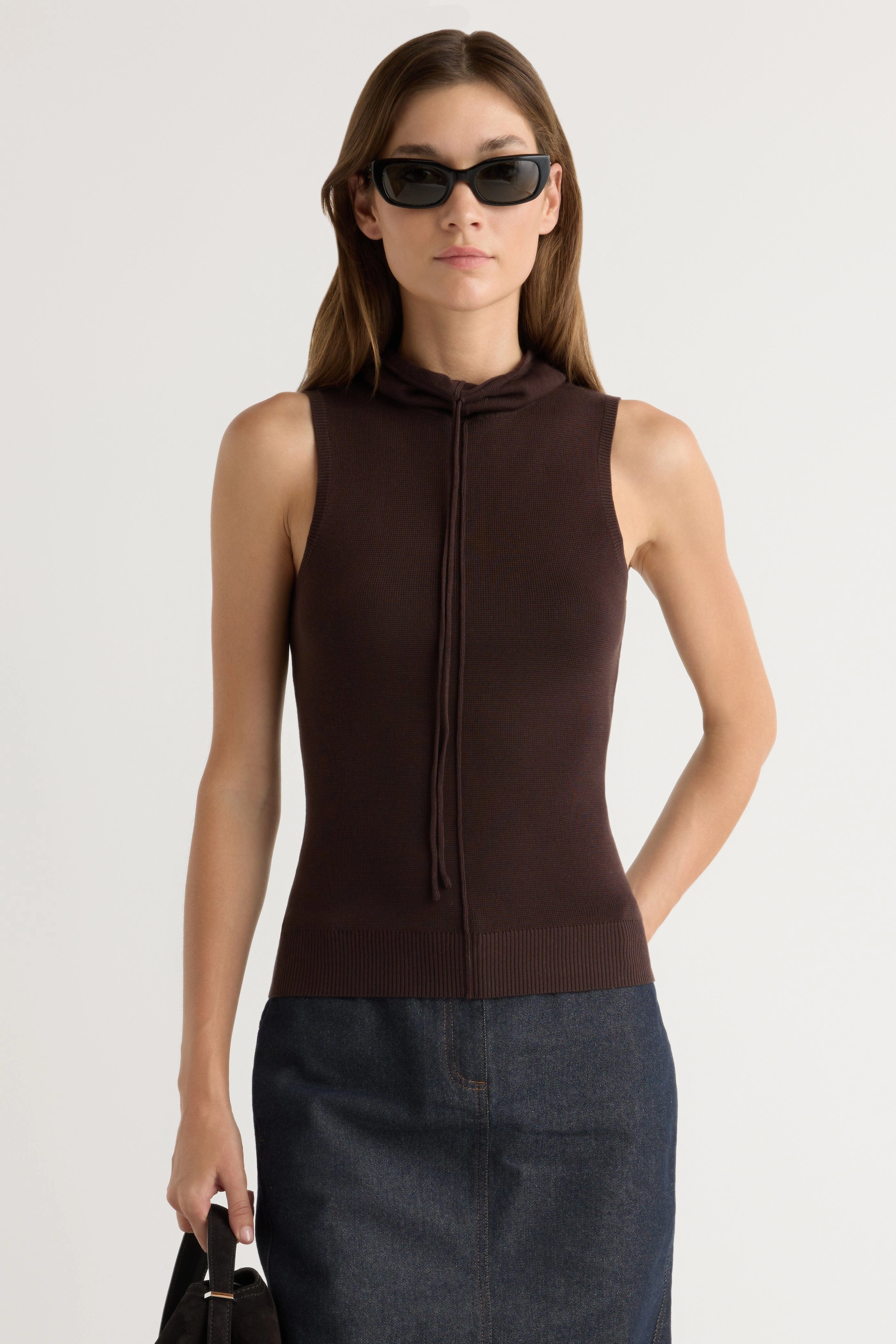 Quick Access Slit AthleisureReady Tammy Cinched-Neck Tencel-Blend Top