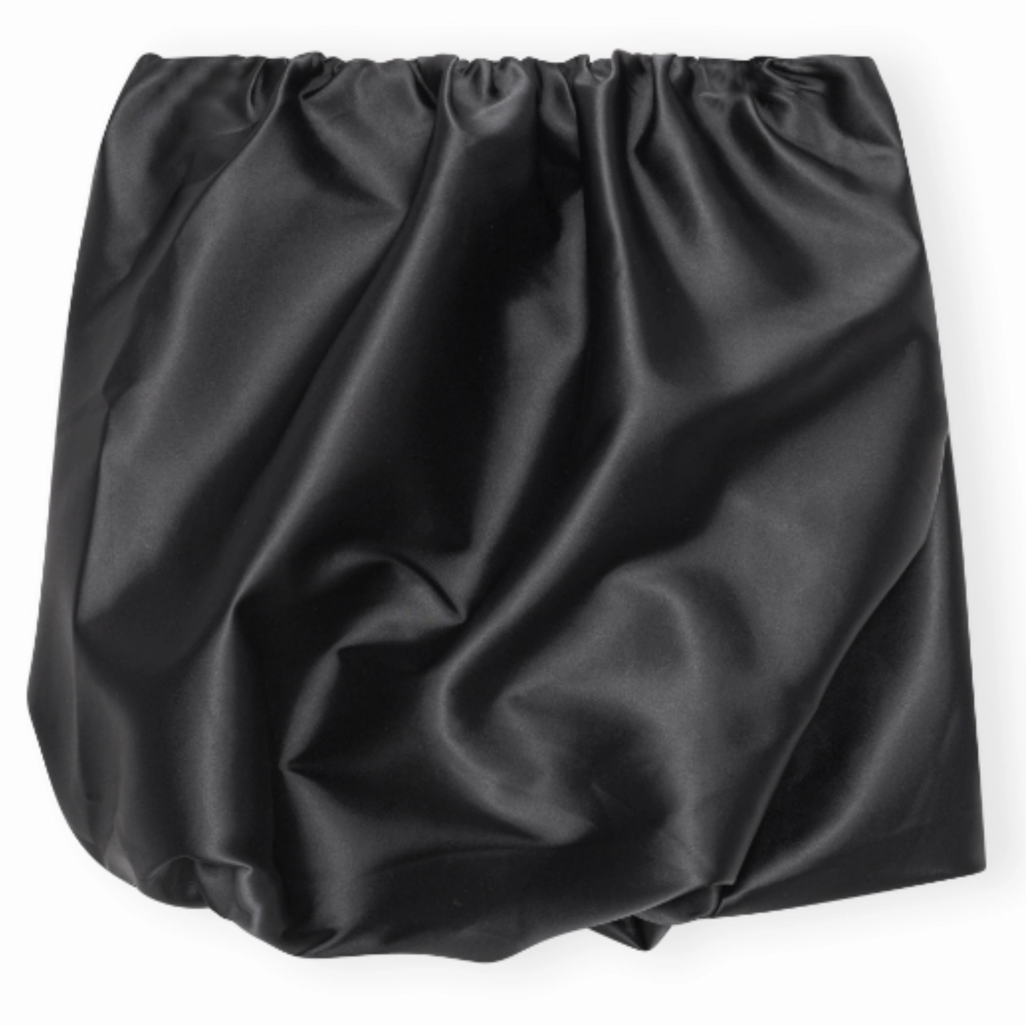 Roll Up Fasten Double Satin Mini Skirt