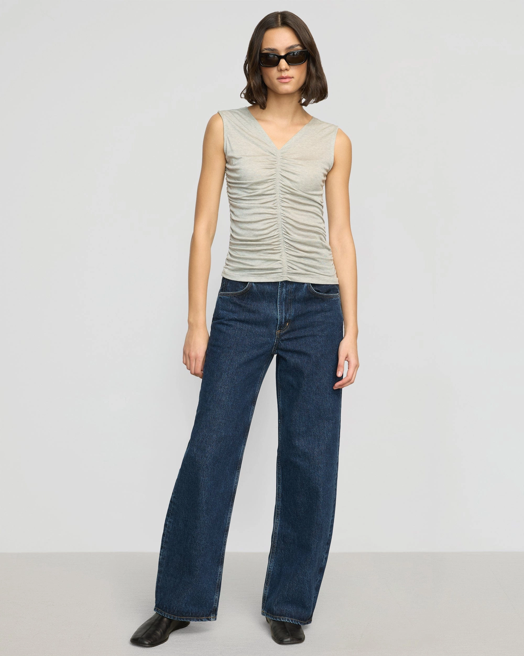 Thermochromic Color Shift Tech Saleha Ruched-Front Sleeveless Tank