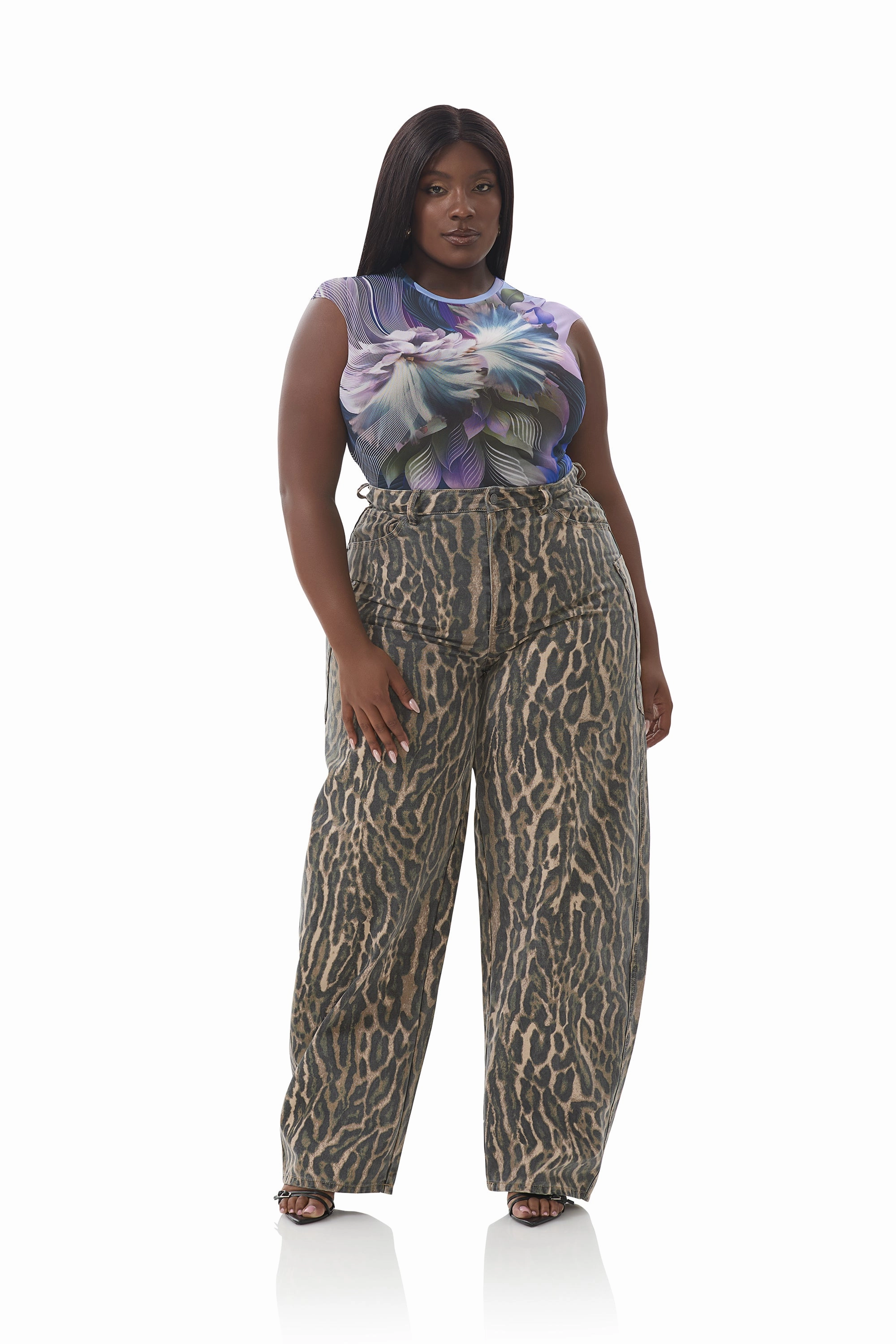 Nina Top - Abstract Orchid Variable Tension Adjustment