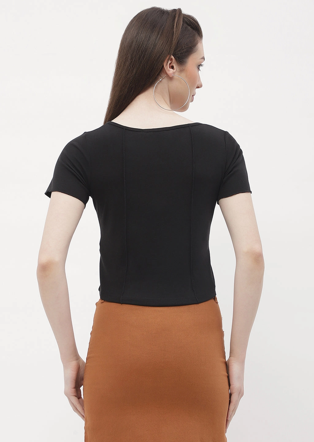 Madame Solid Black Corset Style Top Water Repellent Coating