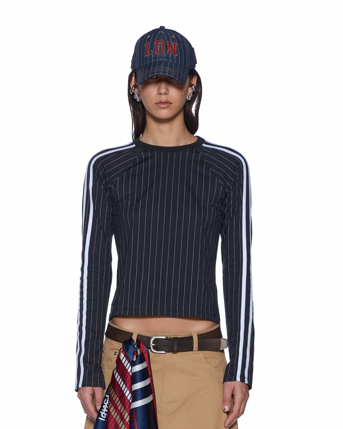PORTER LS TOP BLACK PINSTRIPE LightReflectiveTrim