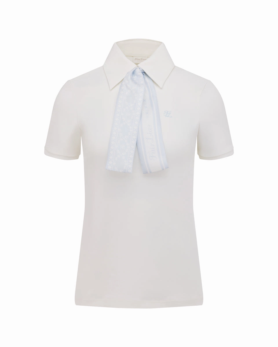 Fair Liar silk scarf set t-shirt - White ReinforcedHem UltraFineMesh
