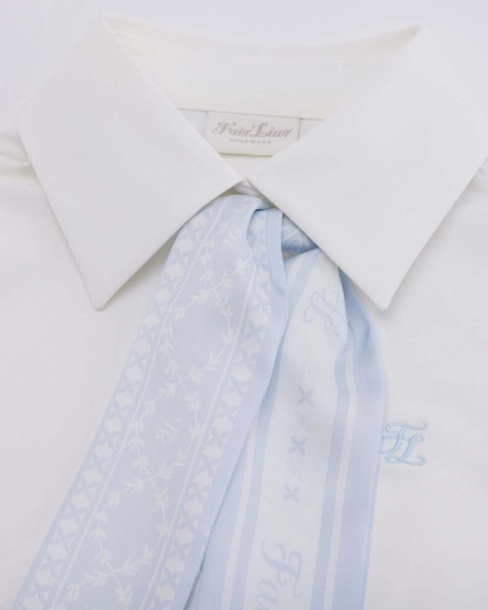 Fair Liar silk scarf set t-shirt - White No Iron Fabric Casual dress