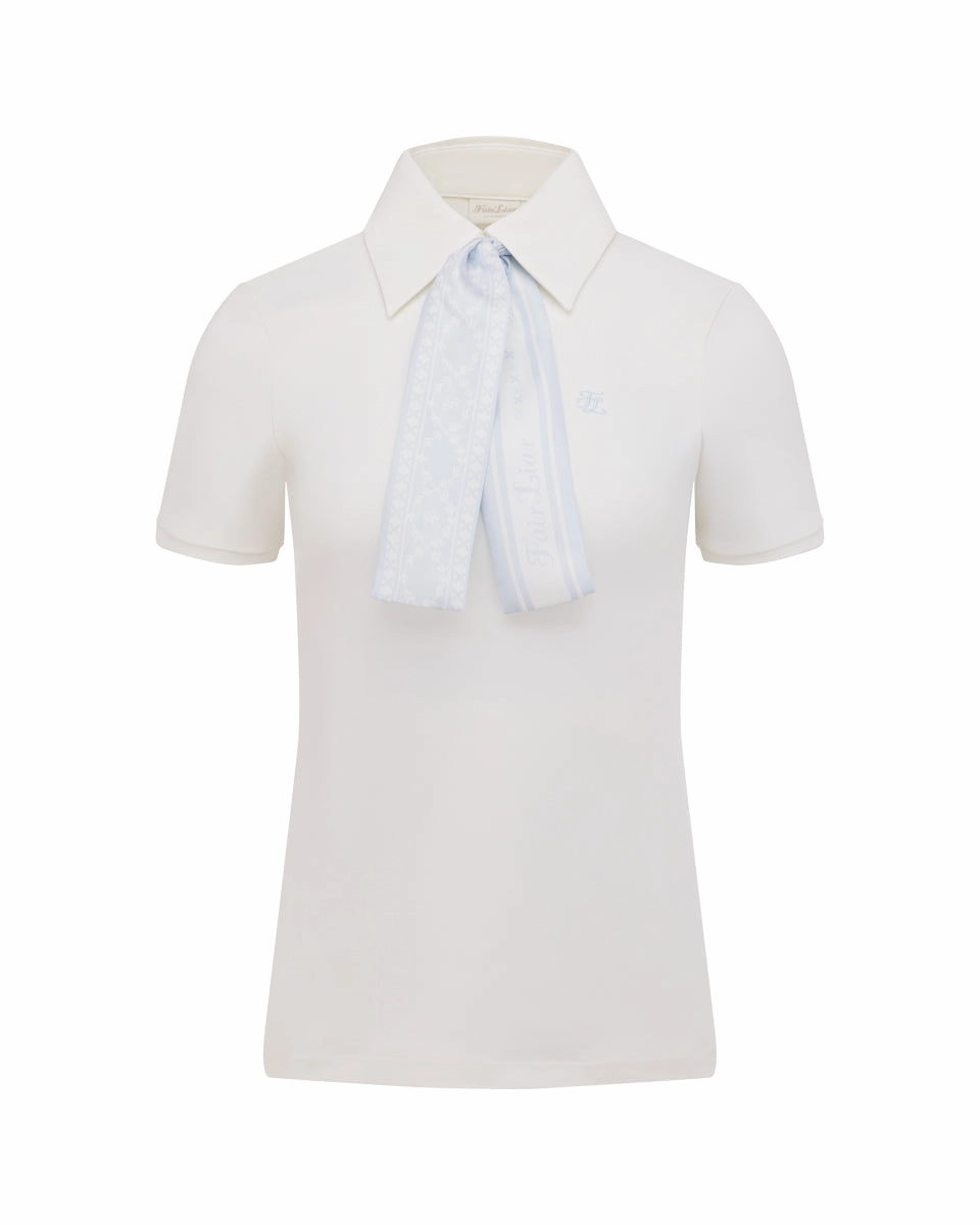 Fair Liar silk scarf set t-shirt - White MeshLining