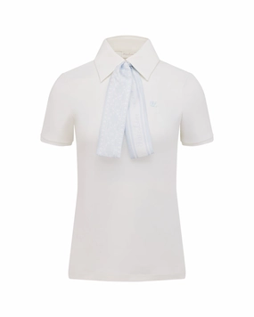 Fair Liar silk scarf set t-shirt - White ReinforcedHem UltraFineMesh