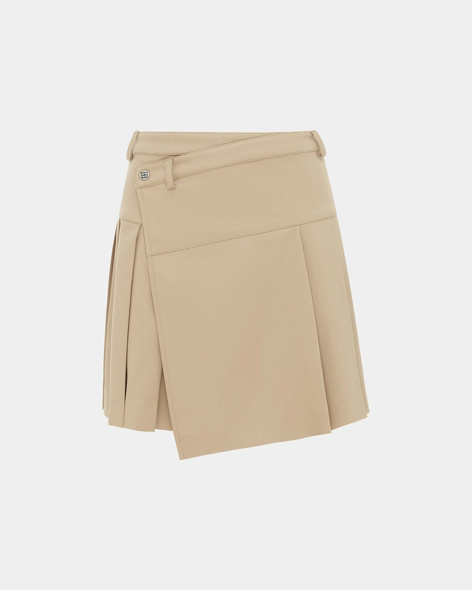 Wrap Closure Double Layer Construction REVOLVER SKIRT TAN