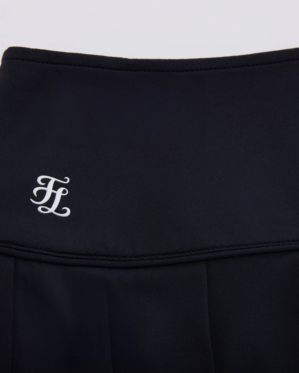 Flowy Drape Fair Liar Performance Pleated Skirt - Black