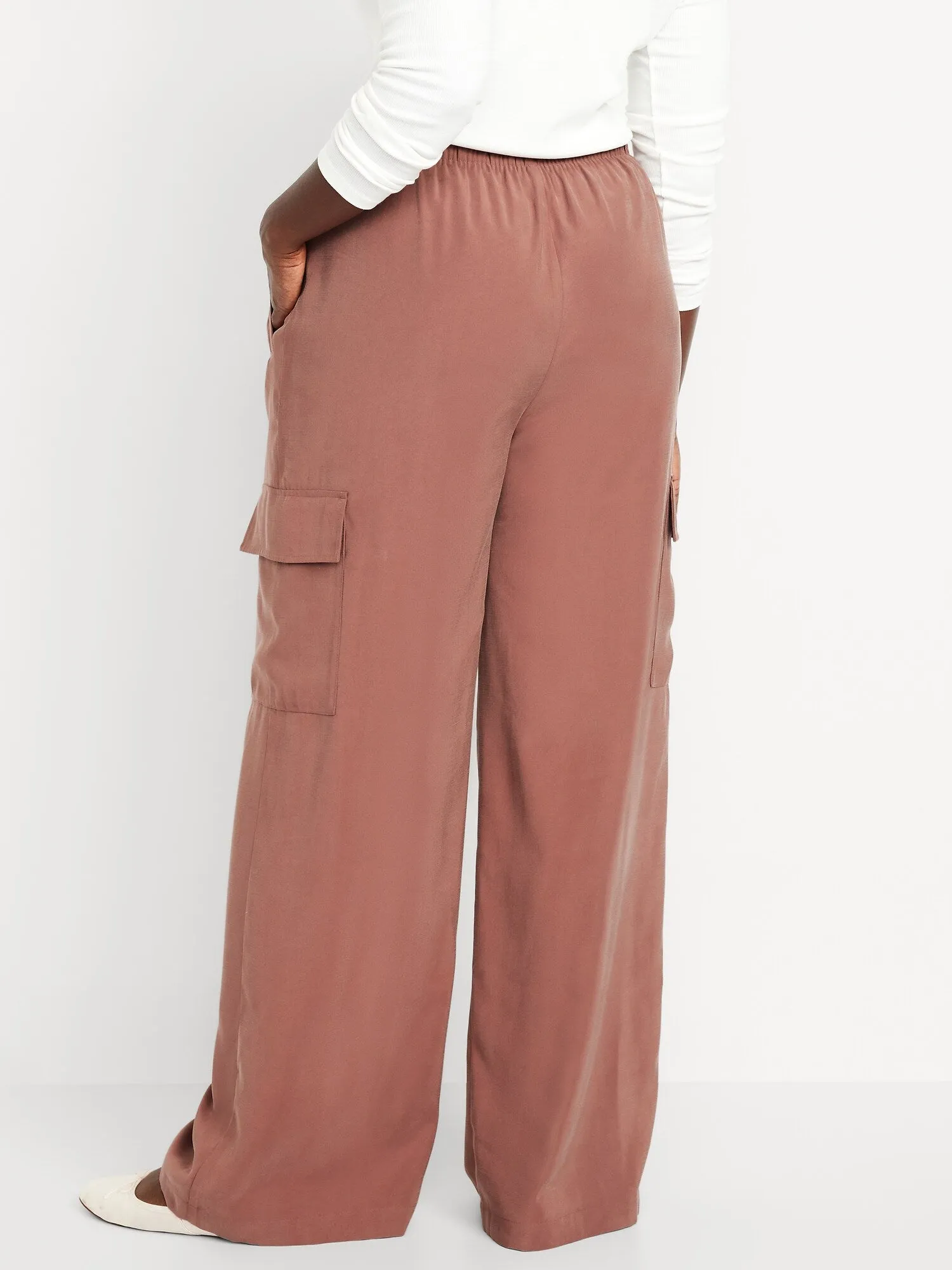 Drapey Cargo Super Wide-Leg Pants