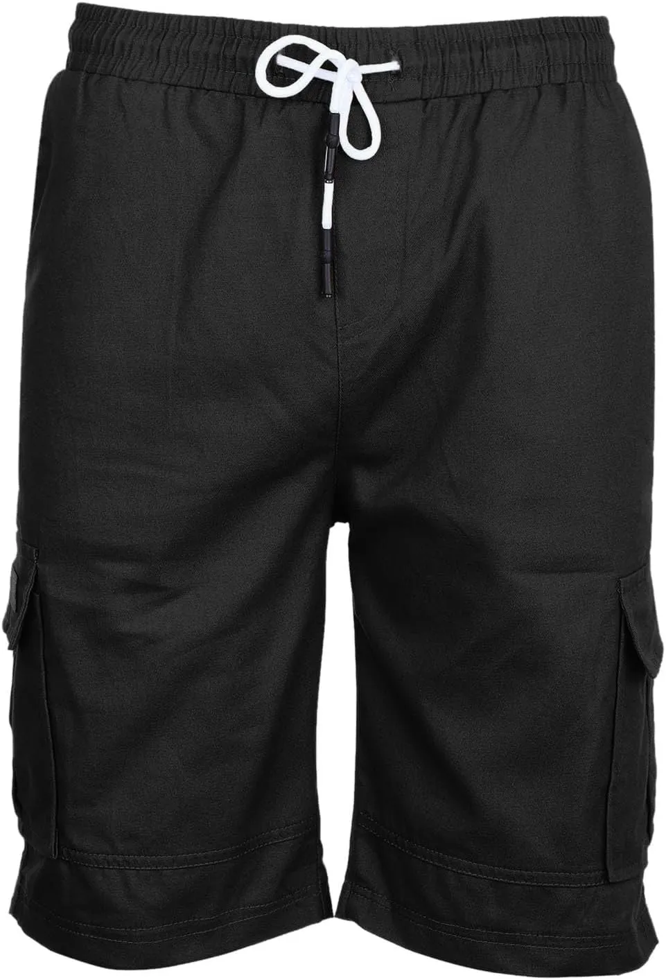 Drawstring Cargo Shorts for Men Elastic Waist Shorts Casual Cotton Shorts Summer Lightweight Shorts with Pockets