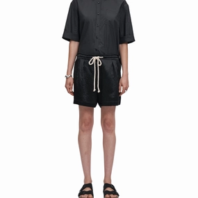 Drawstring Pleat Front Short vest Friction Reducing Lining