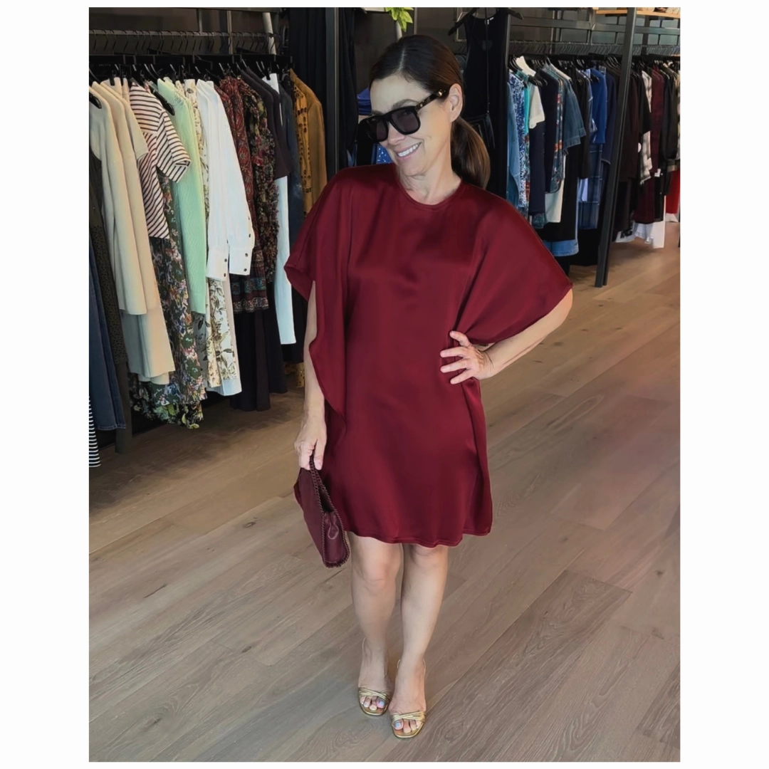 Daytime Mood Perfect For Any Occasion Mini Ruby Draped Dress