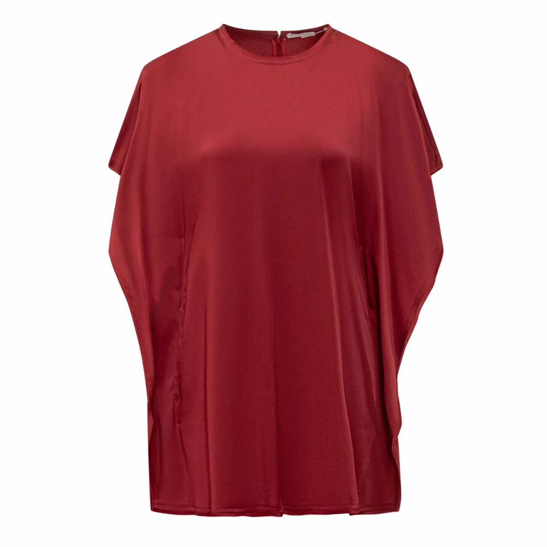 Mini Ruby Draped Dress Hidden Zipper Outdoor Scene