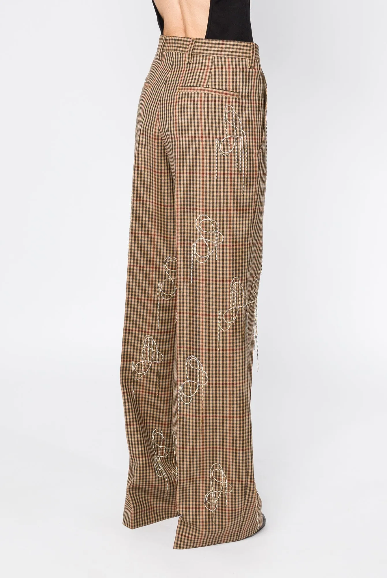 Dries Van Noten Porter Embroidered Pants in Rust