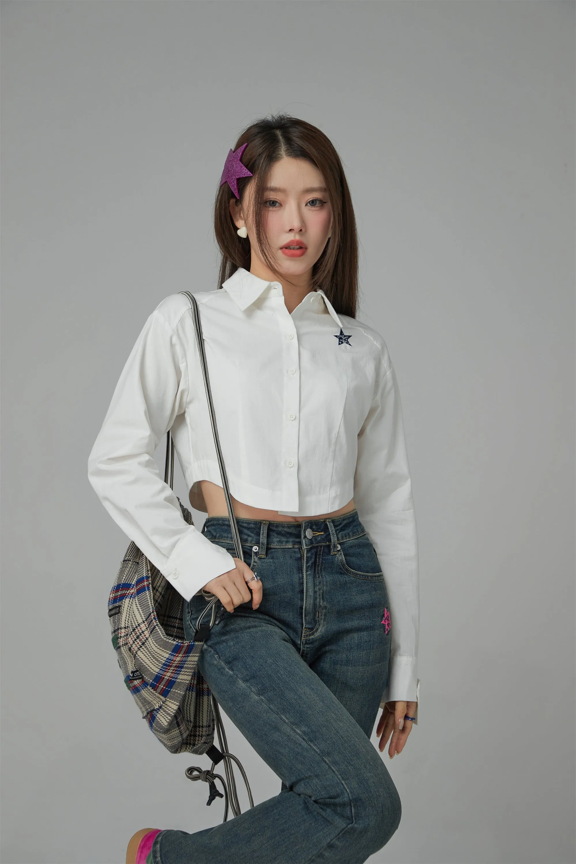 Drivers License Colored Cropped Shirt