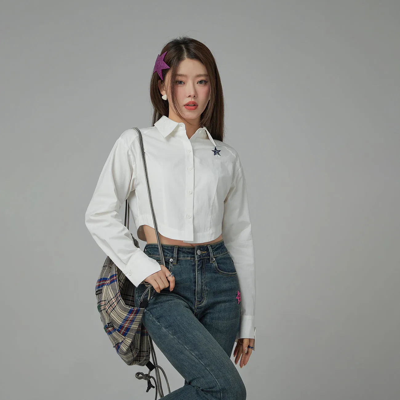 Drivers License Colored Cropped Shirt