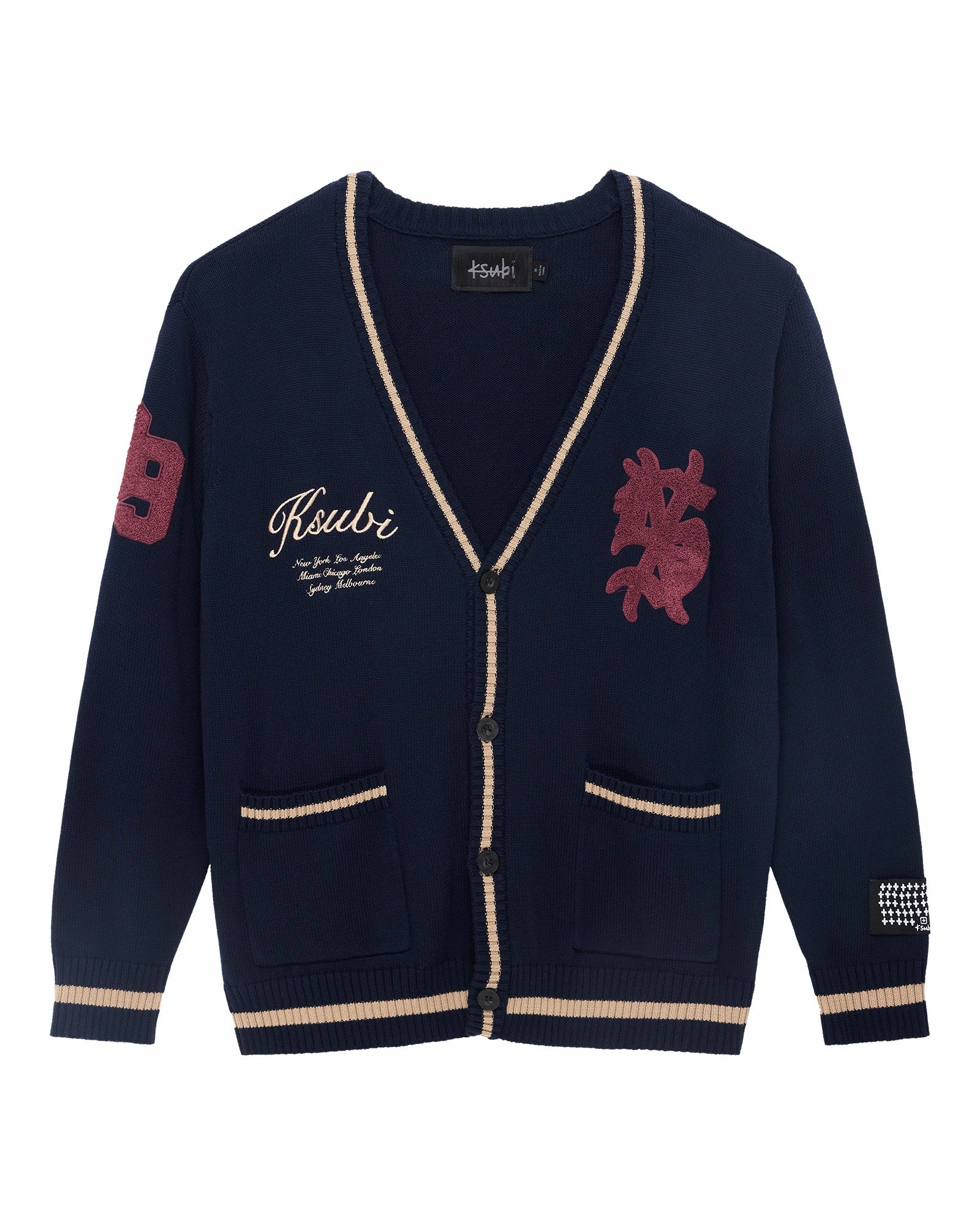 Wrinkle Resistant Texture Hidden Pocket PLAYOFF CARDIGAN NAVY