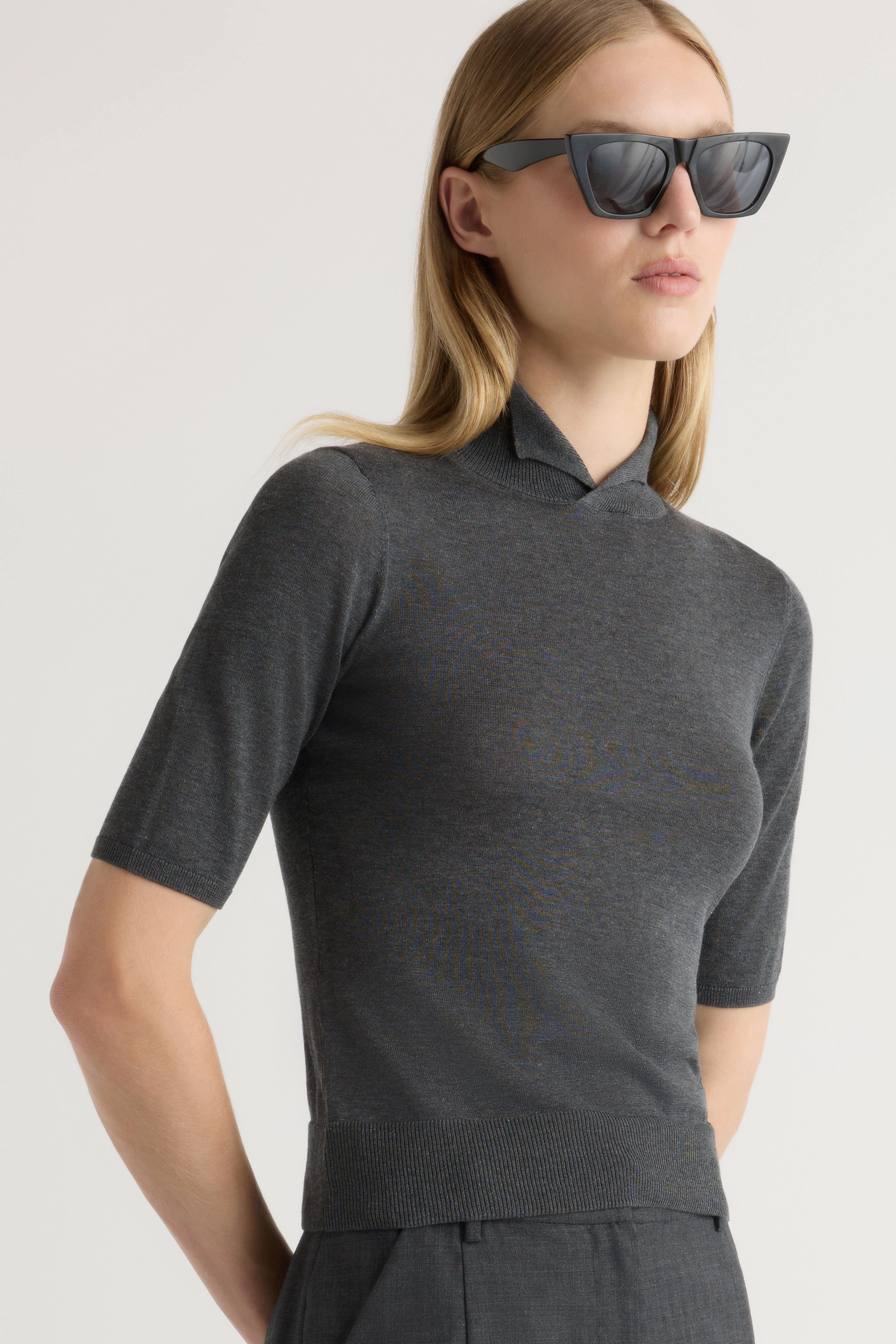 Gia Cotton-Silk Turtleneck Knit Top Zero Waste Production Label