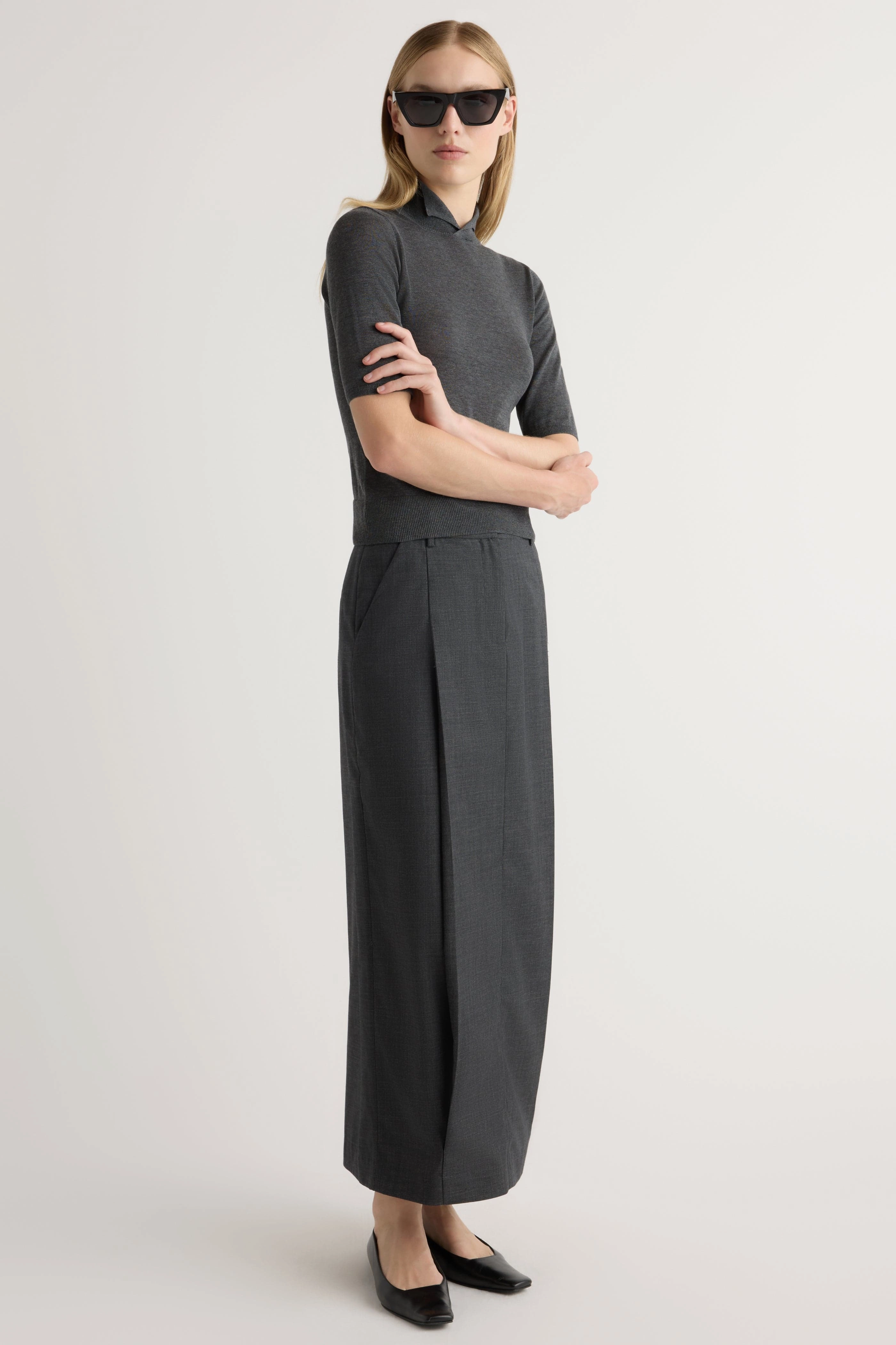 EthicallySourcedMaterial Gia Cotton-Silk Turtleneck Knit Top
