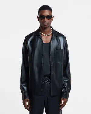 Duco - Okobor? Alt-Leather Long Sleeve Shirt - Black retail industry