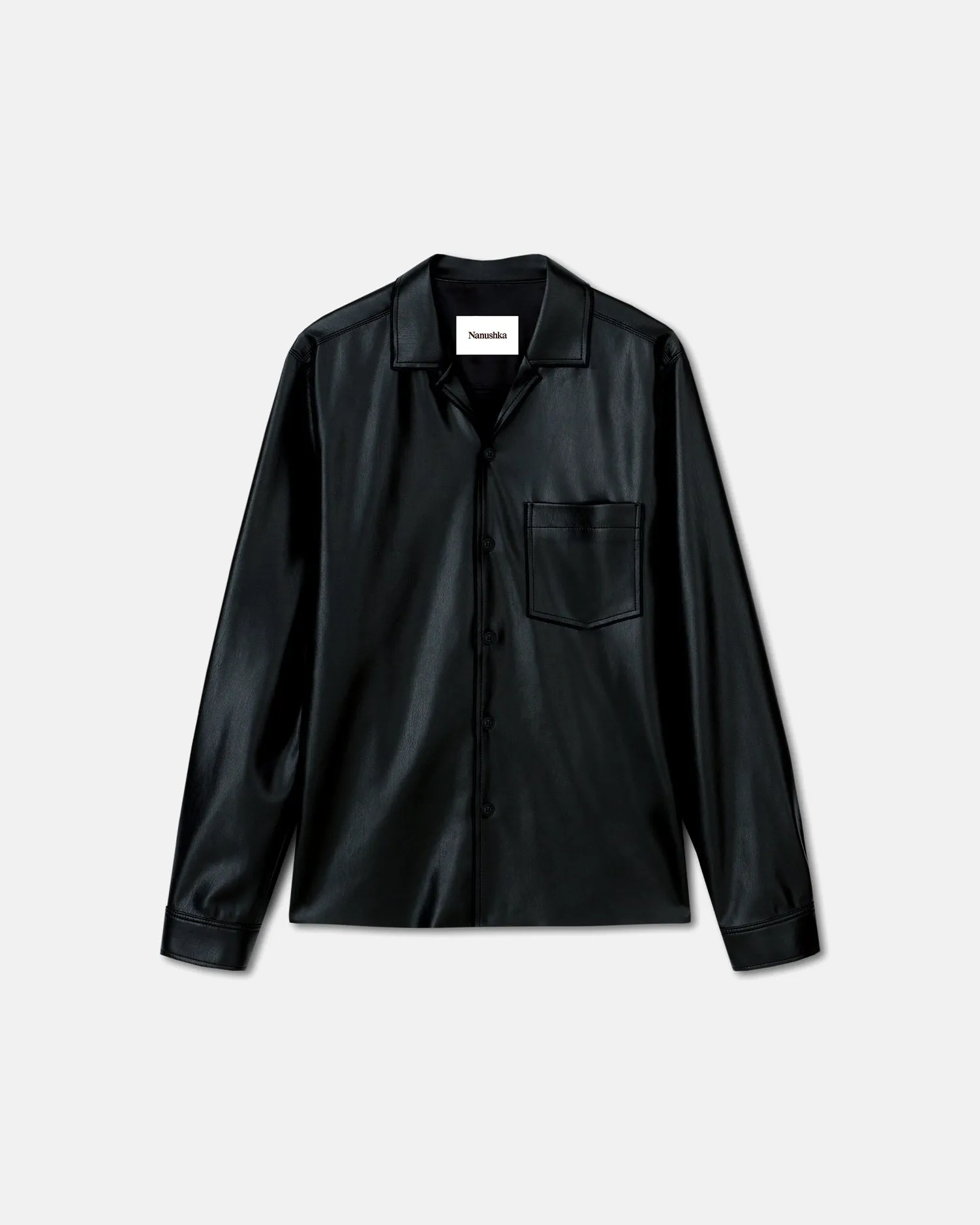 Duco - Okobor? Alt-Leather Long Sleeve Shirt - Black Reinforced Stress Points