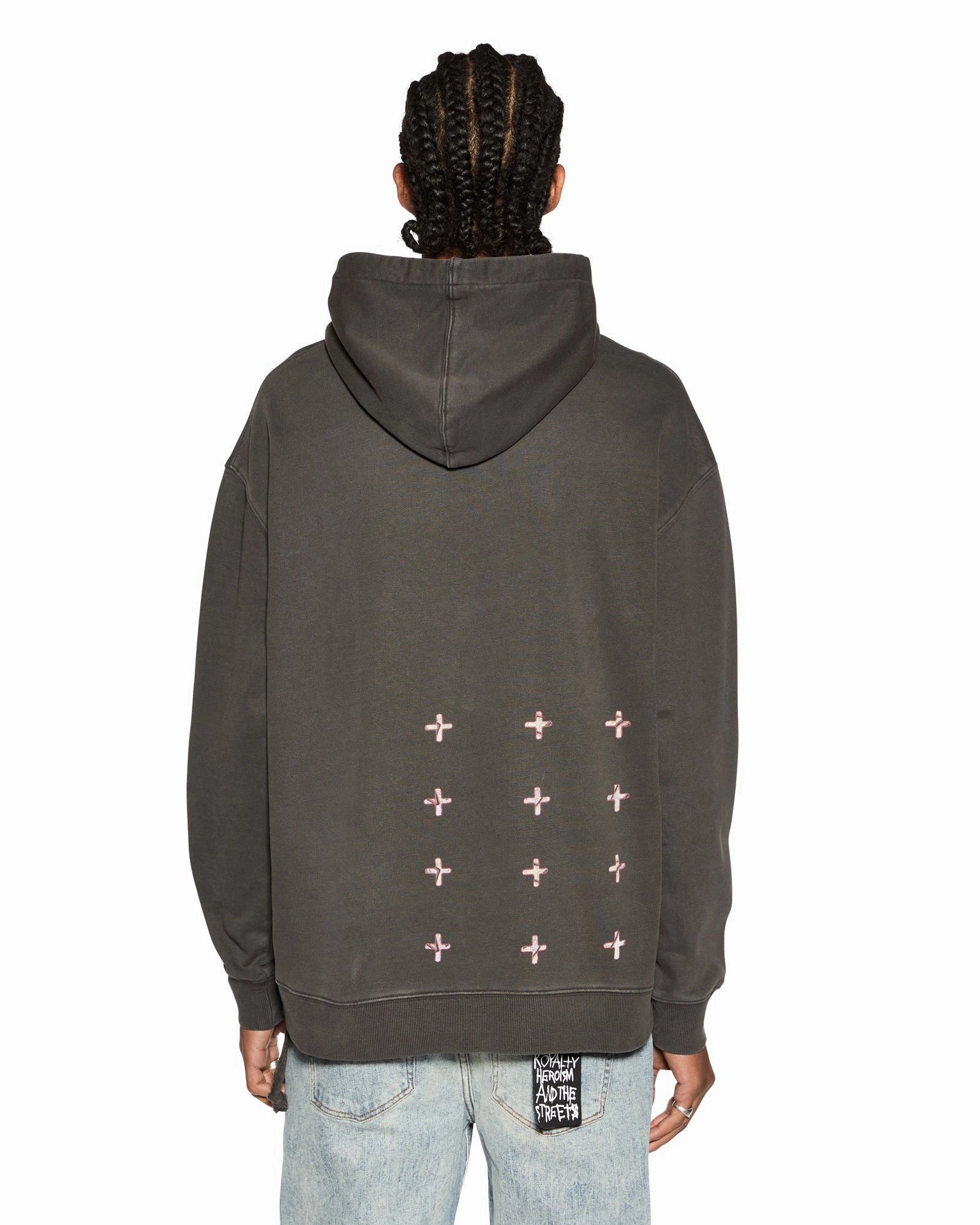 StretchKnit Simple Pullover DUG OUT BIGGIE HOODIE FADED BLACK
