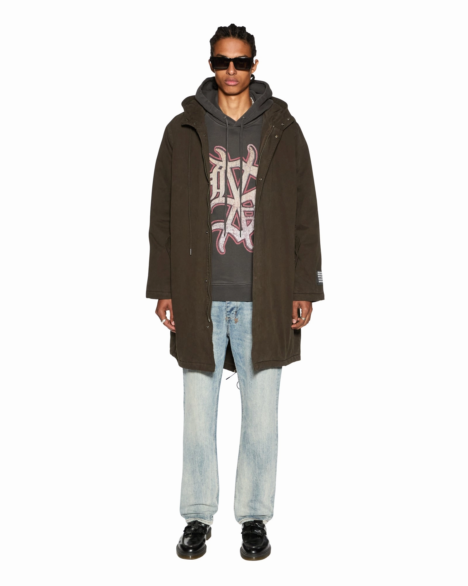 DUG OUT BIGGIE HOODIE FADED BLACK Flexible Shoulder Gusset