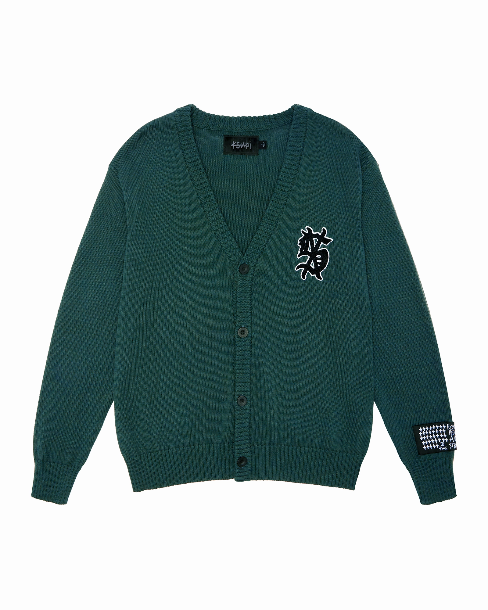 DUG OUT KNIT CARDIGAN MILITARY DoubleStitched Stretchy Top