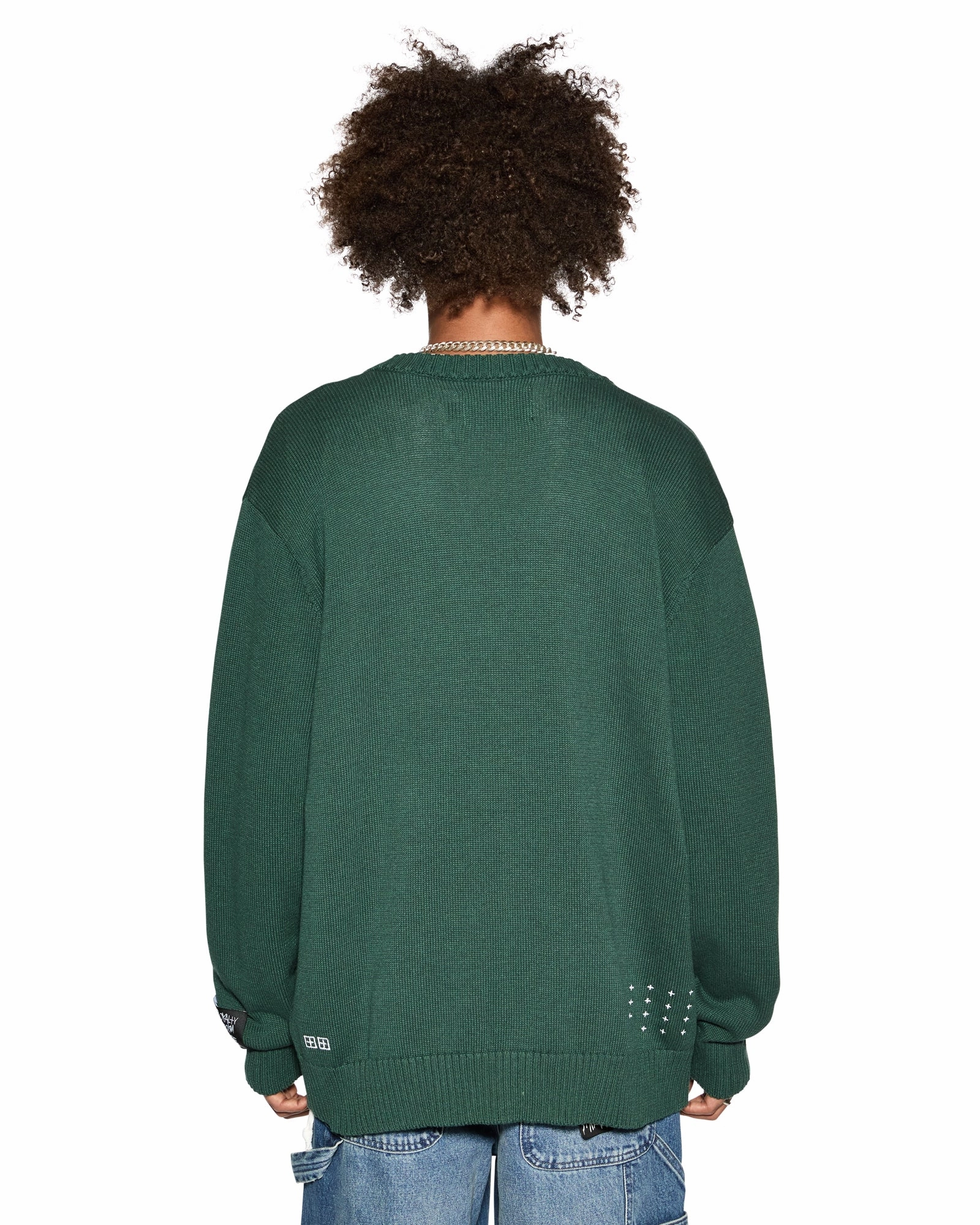Button Down Collar DUG OUT KNIT CARDIGAN MILITARY