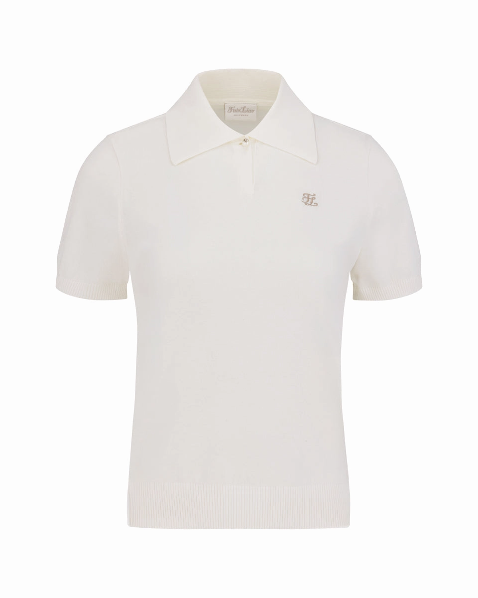 Ergonomic Fit Design Pearl point short sleeve knit - White