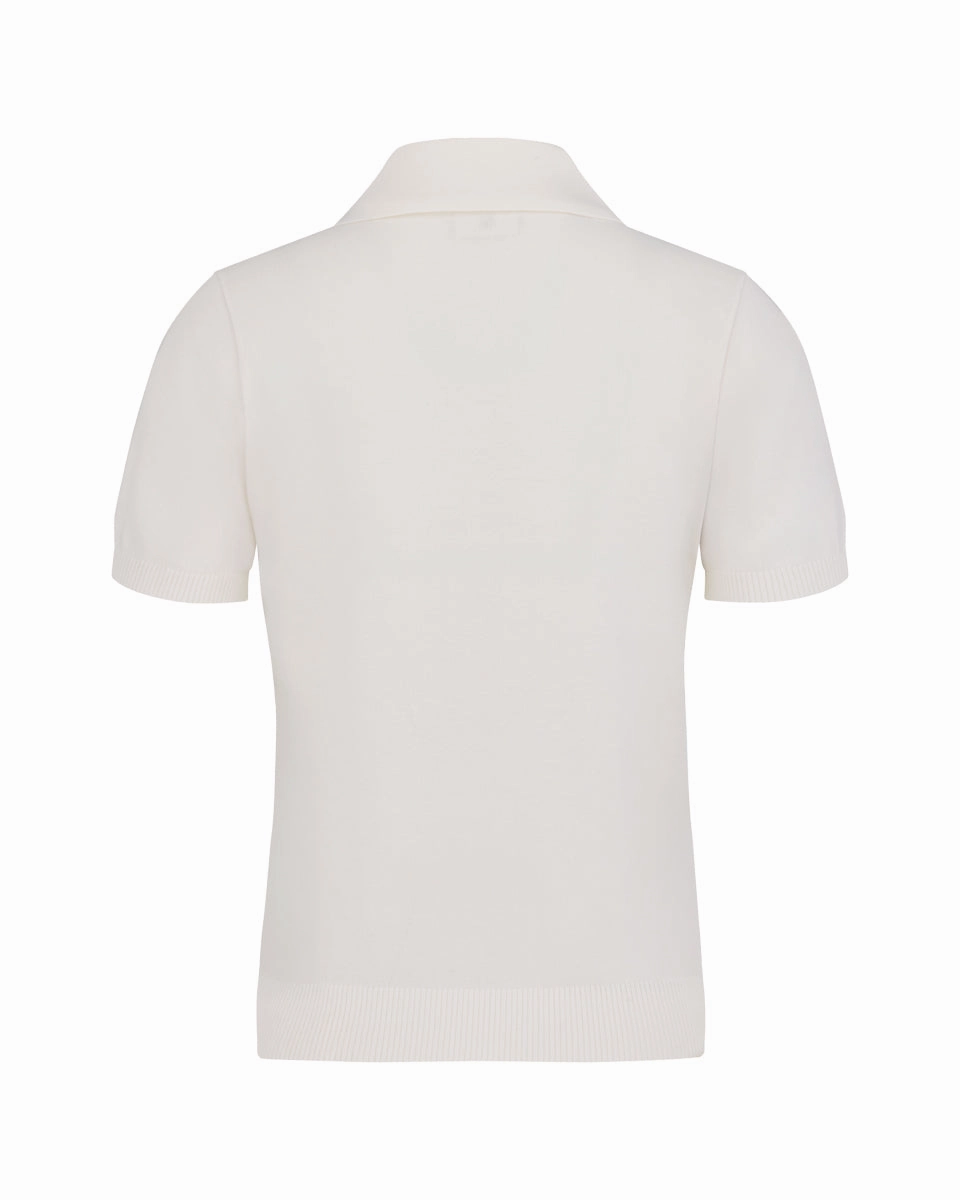 Pearl point short sleeve knit - White SoftBrushed TemperatureRegulating Material