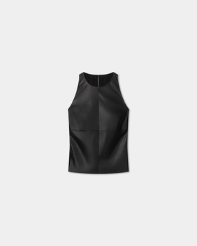Teza - Okobor? Alt-Leather Sleeveless Top - Black EthicallySourced