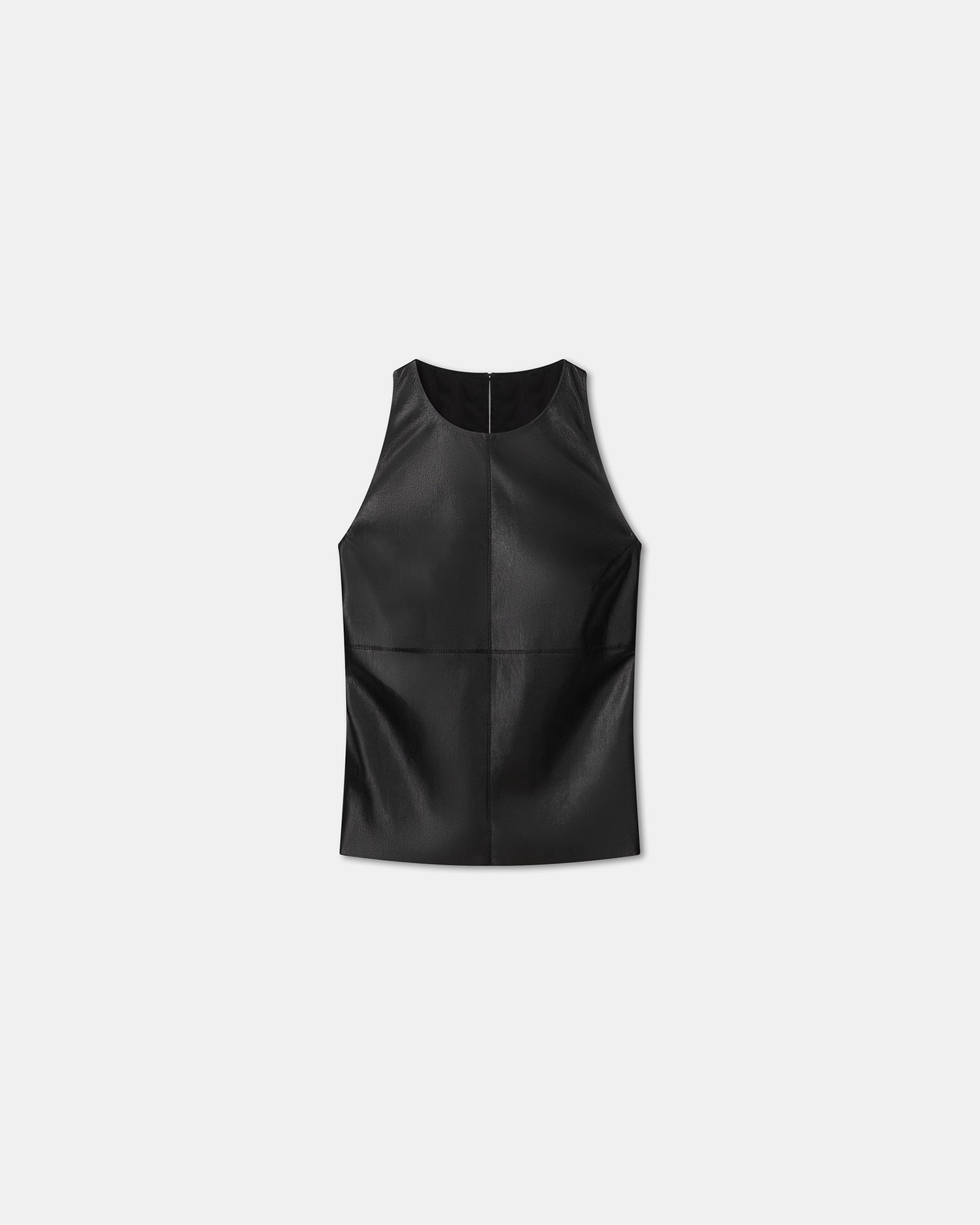 Teza - Okobor? Alt-Leather Sleeveless Top - Black EthicallySourced