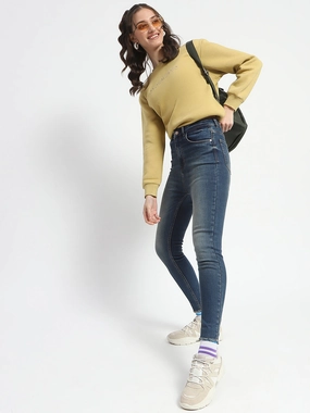 Artist Vibe Smooth Madame Whiskered Stone Wash Green Tinted Cotton Denim