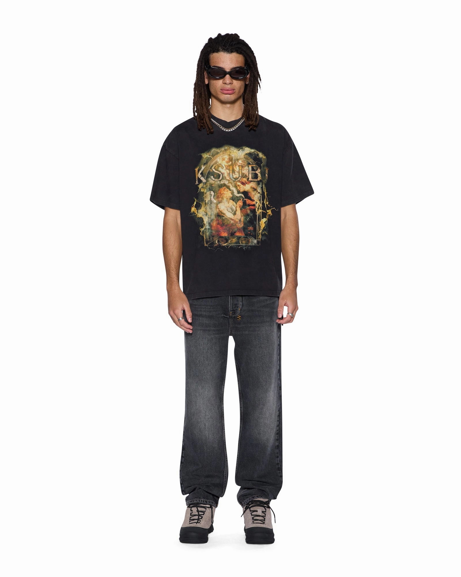 Minimalist Apparel Low Profile Silhouette ASCENSION EKCESS TEE FADED BLACK