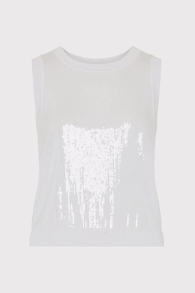 Sequin Knit Shell Top Breathable Yarn