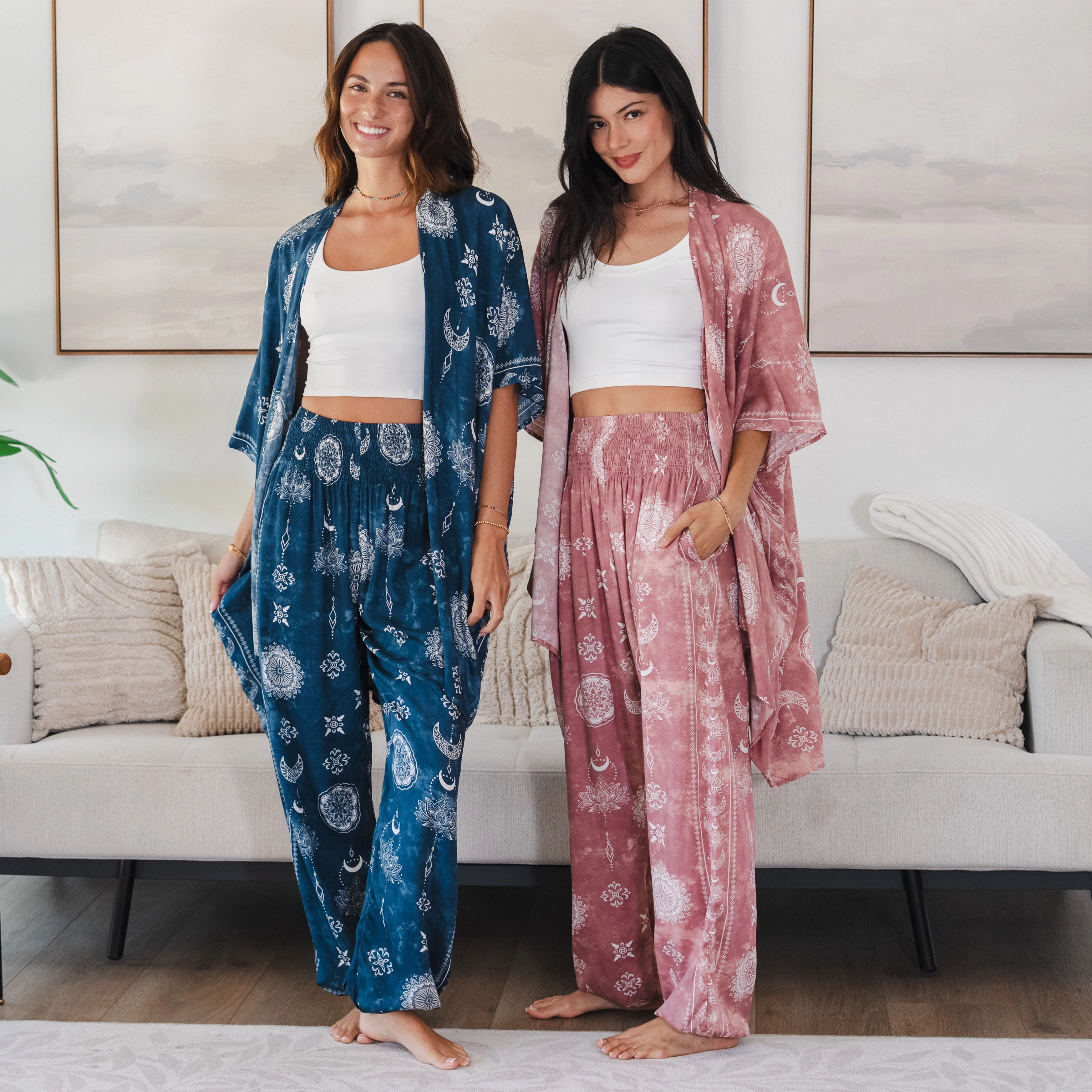 Windproof Membrane Full Motion Dusty Rose Lotus Moon Lounge Set