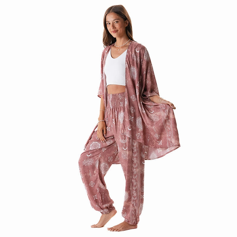 Secure Cuff Design Dusty Rose Lotus Moon Lounge Set