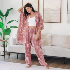 Dusty Rose Lotus Moon Lounge Set Comfort-First