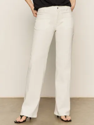 Quick Movement Wear Marine Full Length Semi High Rise Jeans Bleached White