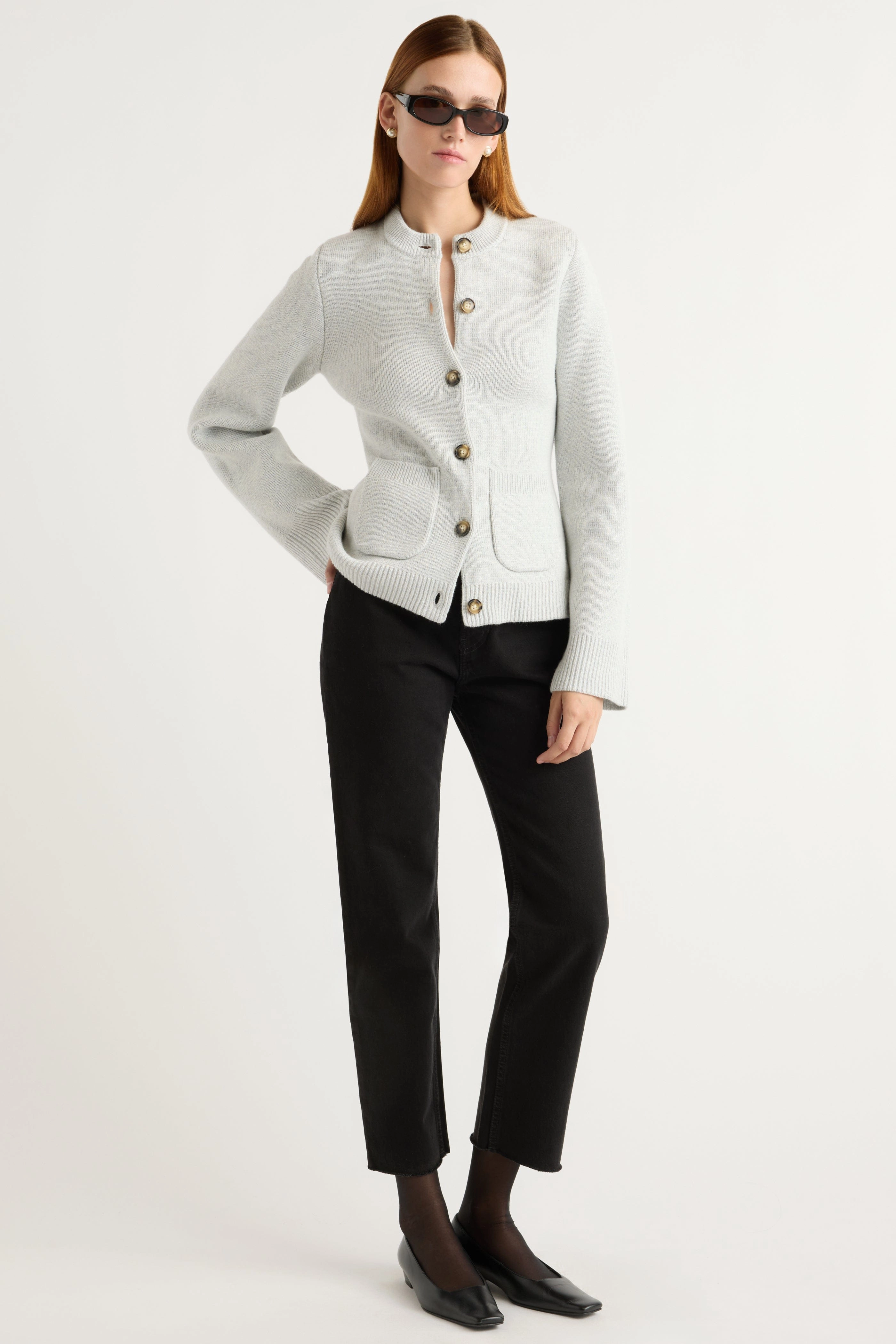 Eames Organic Cotton-Wool Cardigan Modern Knitwear