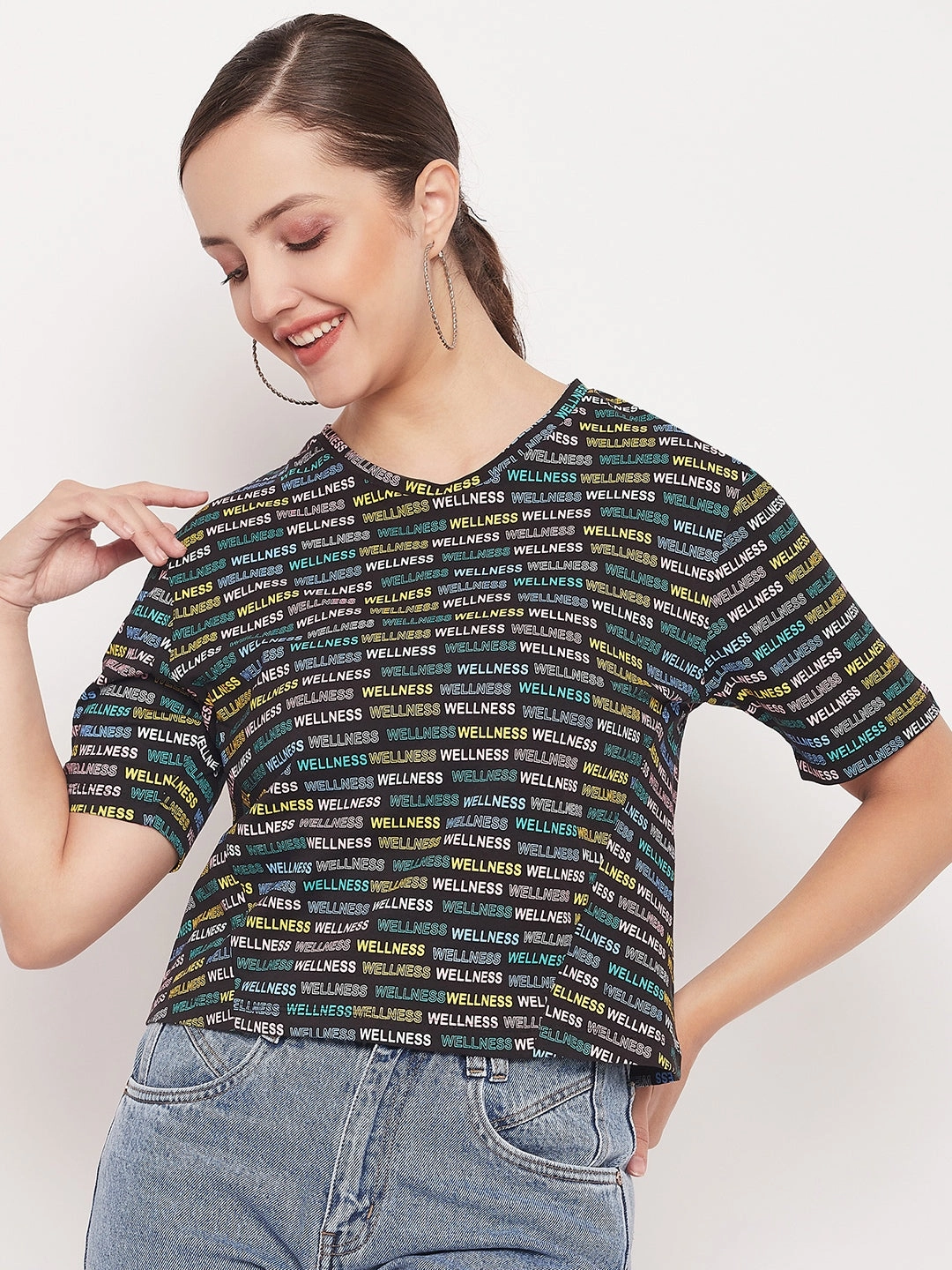 Madame Regular Fit Round Neck Printed T-shirt Simple and Light budget-friendly