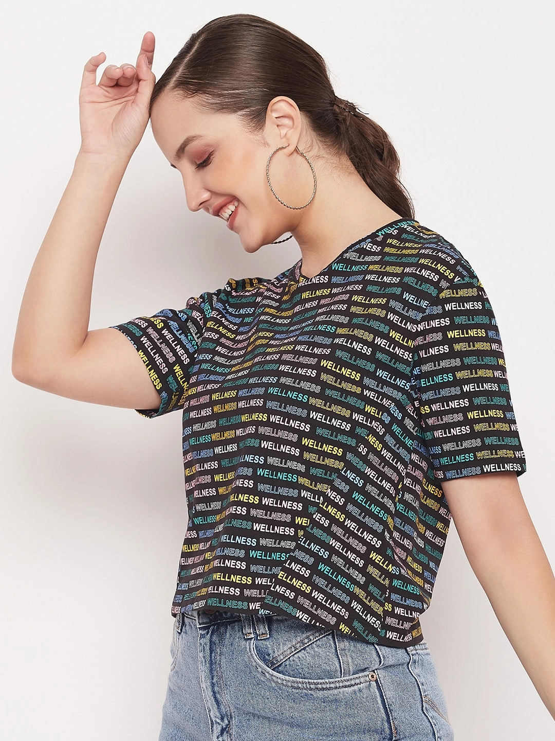 Madame Regular Fit Round Neck Printed T-shirt Classic Trend Look AllSeasonWear