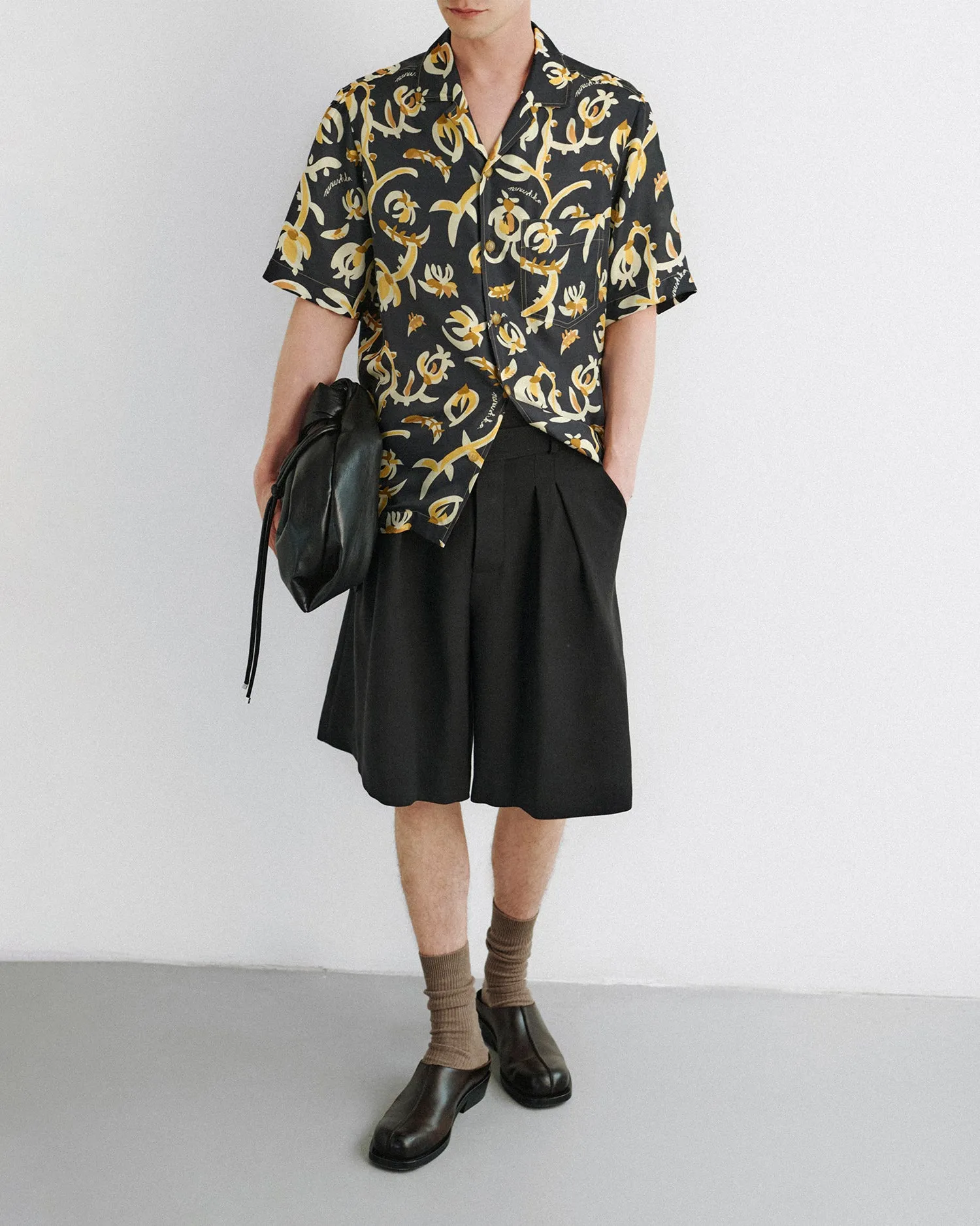 Daywear education industry Bodil - Printed Silk Twill Shirt - Black Floral