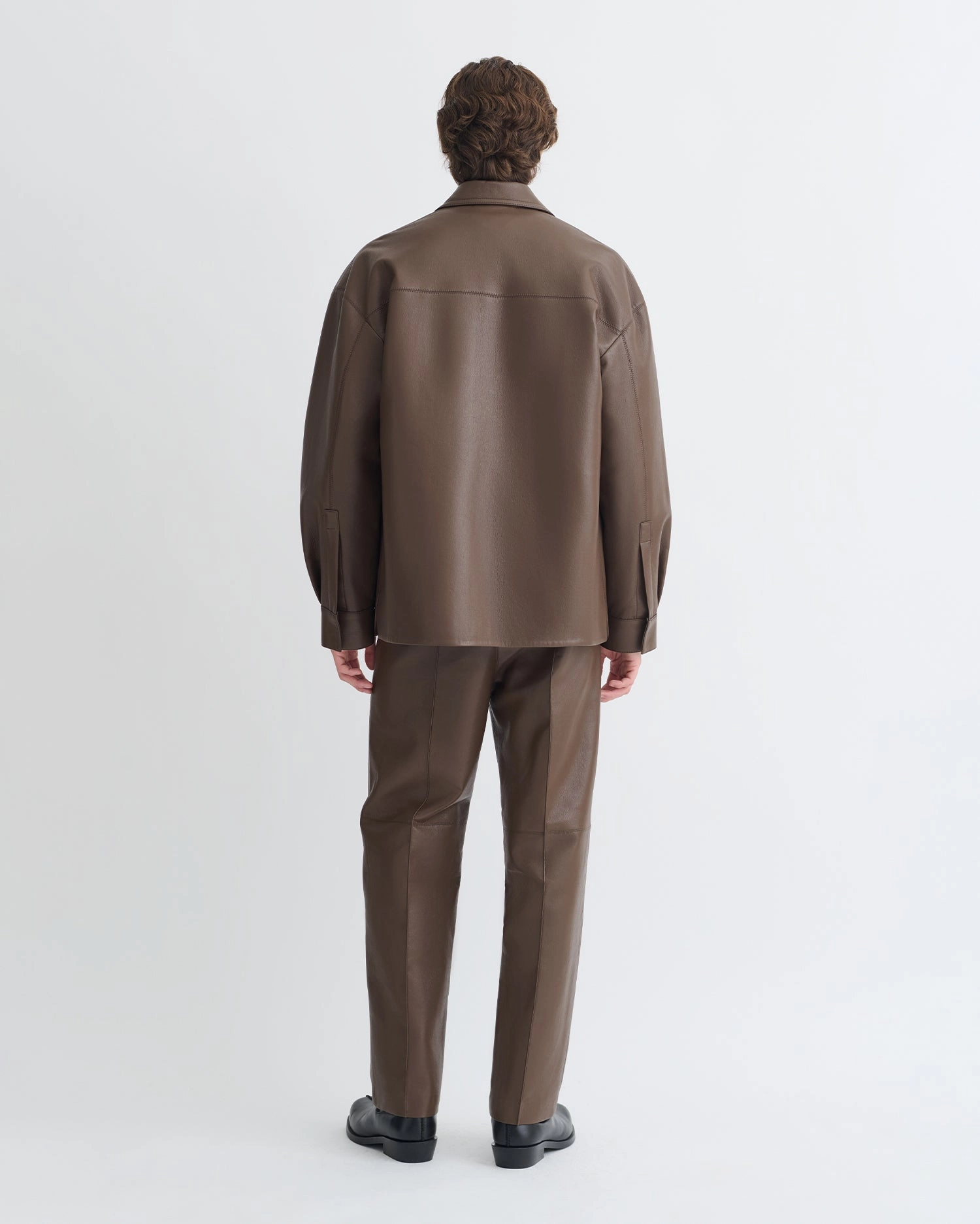 Chasin - Regenerated Leather Shirt Jacket - Chocolate Temperature Regulating Fabric